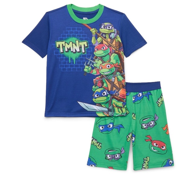 💕5/$15 Kids Pajamas - Blue and Green, Ninja Turtles - Picture 1 of 6